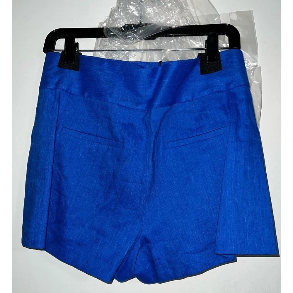 Alice + Olivia Donald Linen High Waisted Blue Sailor Shorts